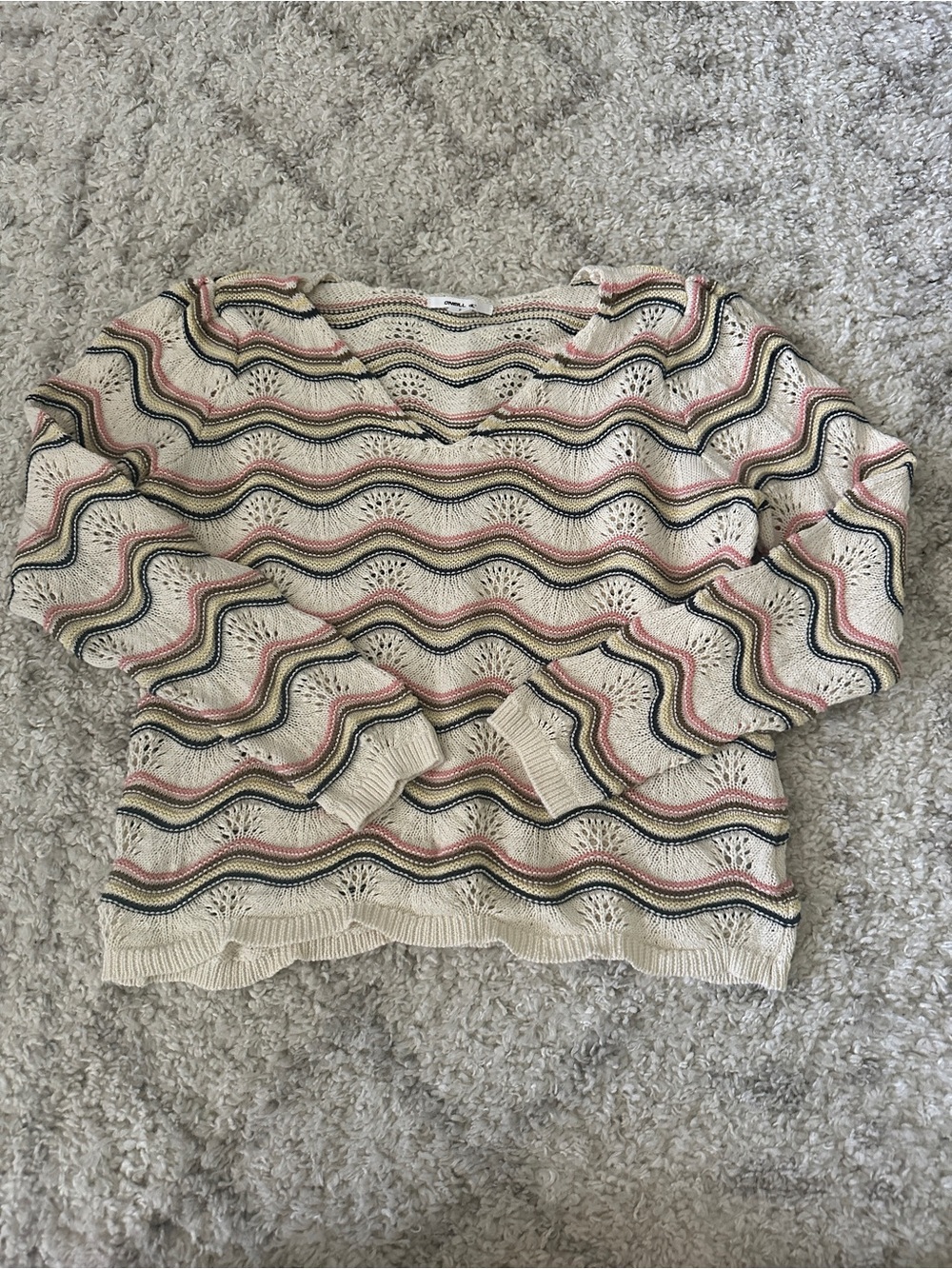 O’Neill Striped Crochet Sweater